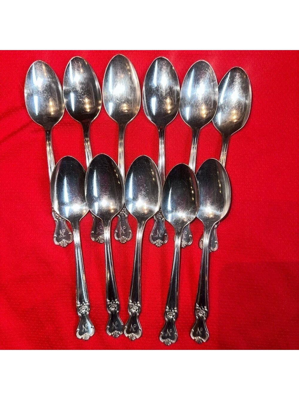Vintage Old Company Plate Silverplate Teaspoons Monogram “N”